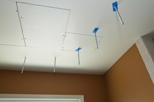 1 - Drop rods extending through ceiling